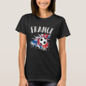 Frankrijk Voetbal Grunge Flag T-shirt (Voorkant)