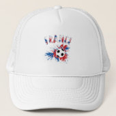 Frankrijk Voetbal Grunge Flag Trucker Pet (Voorkant)