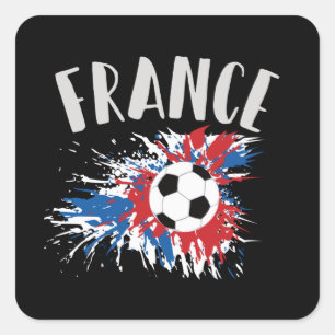 Frankrijk Voetbal Grunge Flag Vierkante Sticker