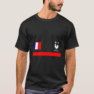 Frankrijk Voetbal Jersey stijl Frans Football Roos T-shirt