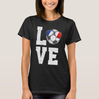 Frankrijk Voetbal Liefde Franse Fan Vlag T-shirt