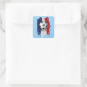 Frankrijk voetbalbal vierkante sticker (Tas)