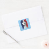 Frankrijk voetbalbal vierkante sticker (Envelop)