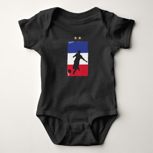 Frankrijk Voetbalshirt Voetbalfan Franse Vlag Romper (Voorkant)