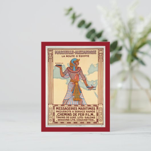  Frankrijk voor Egyptische reisposter Briefkaart (Staand voorkant)