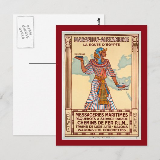 Frankrijk voor Egyptische reisposter Briefkaart (Voorkant / Achterkant)