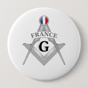 Frankrijk vrijmetselarij teken ronde button 4,0 cm