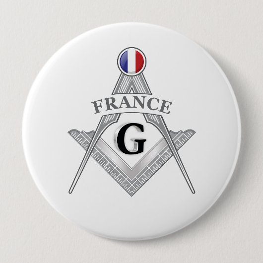 Frankrijk vrijmetselarij teken ronde button 4,0 cm (Voorkant)