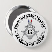Frankrijk vrijmetselarij teken ronde button 4,0 cm (Voorkant /achterkant)