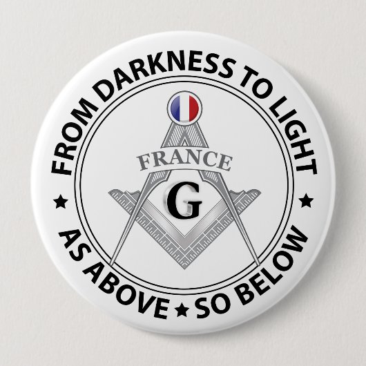 Frankrijk vrijmetselarij teken ronde button 4,0 cm (Voorkant)