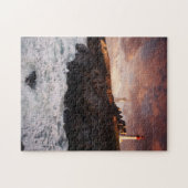 Frankrijk, vuurtoren bij zonsopgang legpuzzel (Horizontaal)