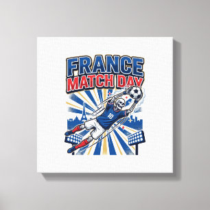 Frankrijk Wedstrijd Dag Skelet Aanvaller Naties Ho Canvas Afdruk