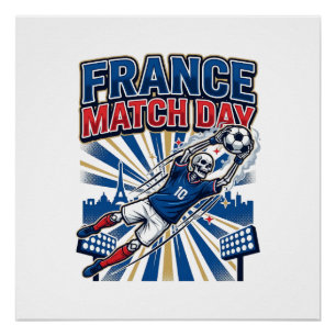 Frankrijk Wedstrijd Dag Skelet Aanvaller Naties Ho Perfect Poster