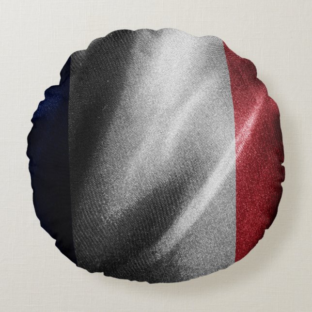 Frankrijk zijde vlag rond kussen (Voorkant)