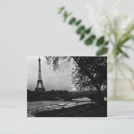 -Frankrijk zonsondergang Eiffeltoren Briefkaart (Staand voorkant)