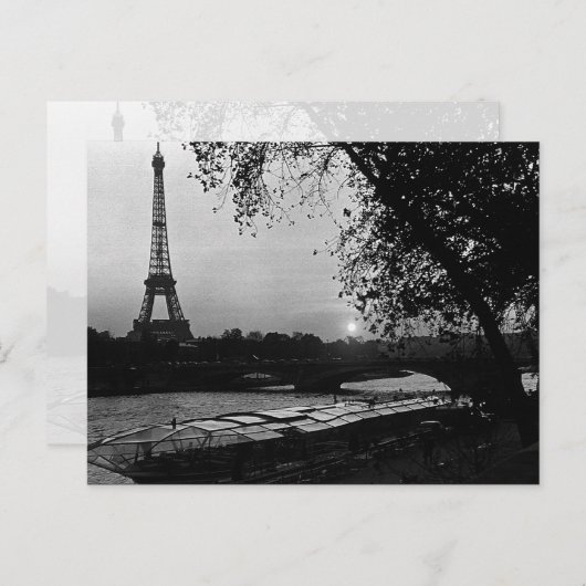 -Frankrijk zonsondergang Eiffeltoren Briefkaart (Voorkant / Achterkant)