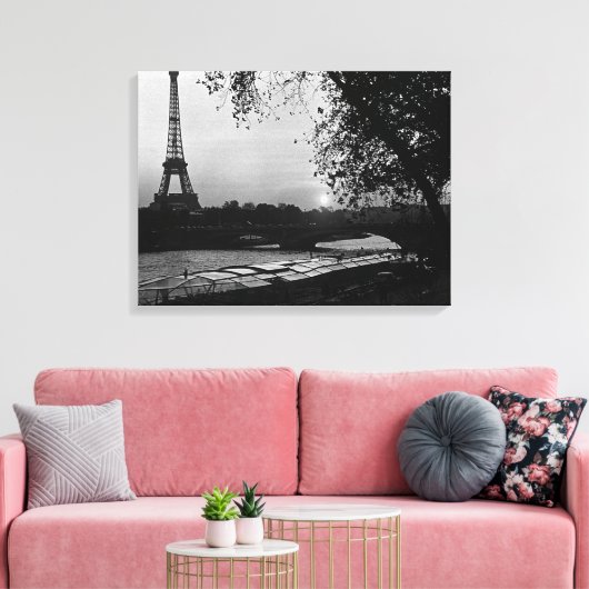 -Frankrijk zonsondergang Eiffeltoren Canvas Afdruk (Insitu (Woonkamer))