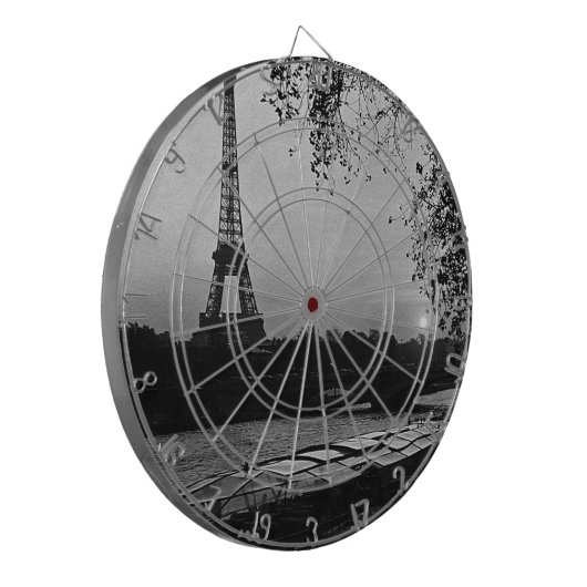 -Frankrijk zonsondergang Eiffeltoren Dartbord (Voorkant Links)