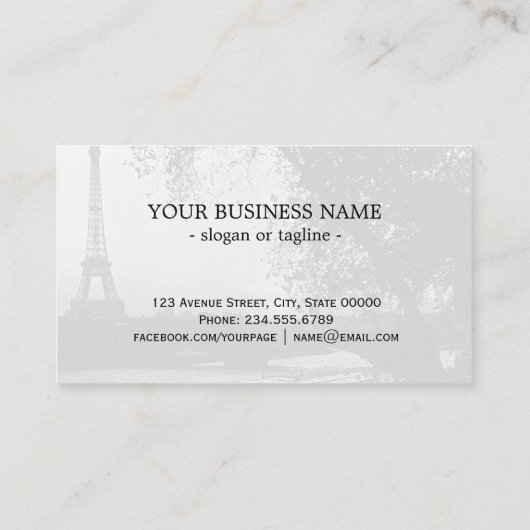 -Frankrijk zonsondergang Eiffeltoren Visitekaartje (Achterkant)