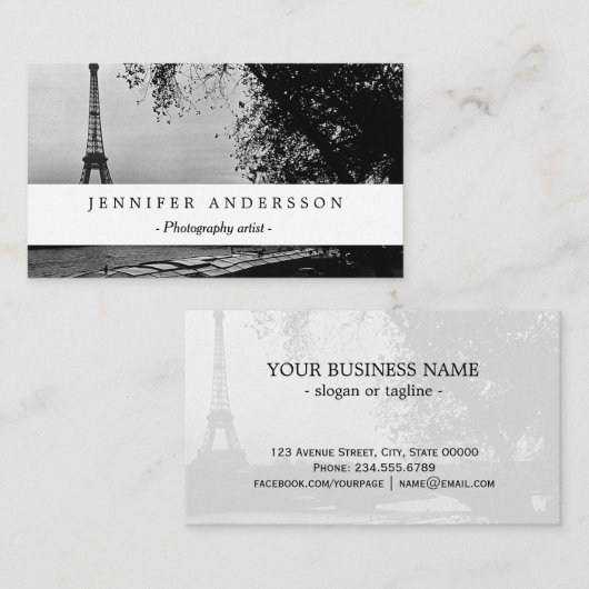 -Frankrijk zonsondergang Eiffeltoren Visitekaartje (Voorkant / Achterkant)
