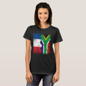 Frankrijk Zuid-Afrika vlaggen half Zuid-Afrikaans T-shirt (Voorkant volledig)