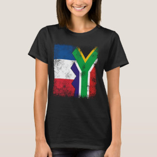 Frankrijk Zuid-Afrika vlaggen half Zuid-Afrikaans T-shirt