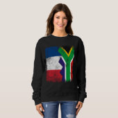 Frankrijk Zuid-Afrika vlaggen half Zuid-Afrikaans  Trui (Voorkant volledig)