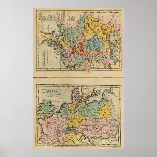 Frankrijk, Zwitserland, Duitsland Poster (Voorkant)