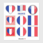 Frankrijkstickers & Franse vlag, Hart /sport Sticker (Vel)
