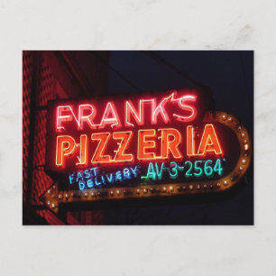 Franks Pizza op Belmont,  Chicago Neon Sign Briefkaart