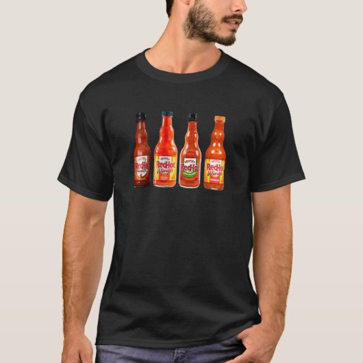 Frank's RedHot Flessen Hete Saus Grappig T-shirt (Voorkant)