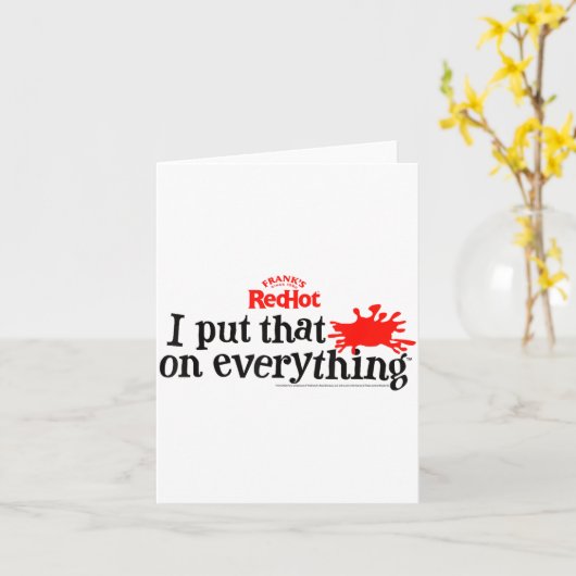 Frank's Redhot I Put That On Everything Hot Sauce  Kaart (Gele Bloem)