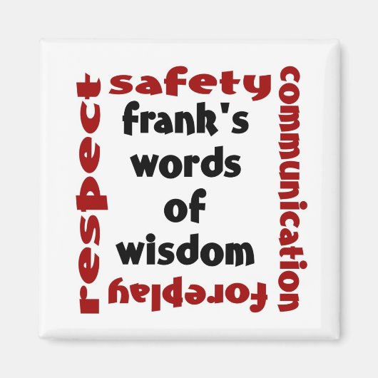 Frank's woord van wijsheid magneet (Voorkant)