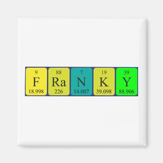 Franky periodieke table name magnet (Voorkant)