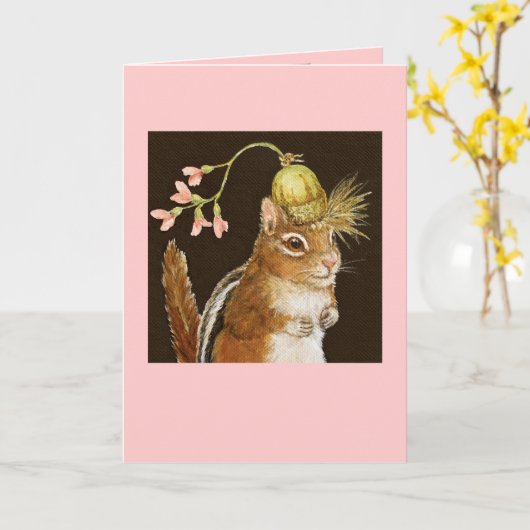 Frannie the chipmunk card kaart (Gele Bloem)