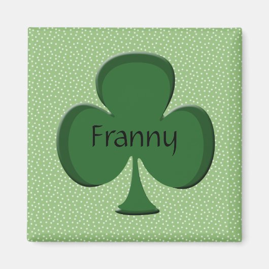 Franny Shamrock Name Magnet (Voorkant)