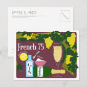 Frans 75 Champagne Cocktail Briefkaart (Voorkant / Achterkant)
