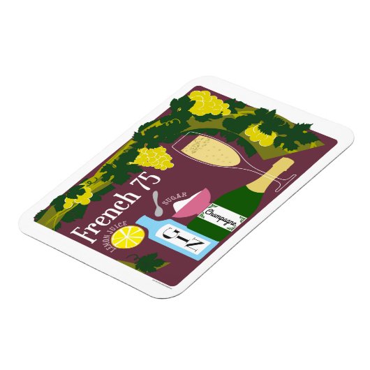 Frans 75 Champagne Cocktail Magneet (Linkerzijde)