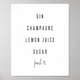 Frans 75 Cocktail Recipe Poster