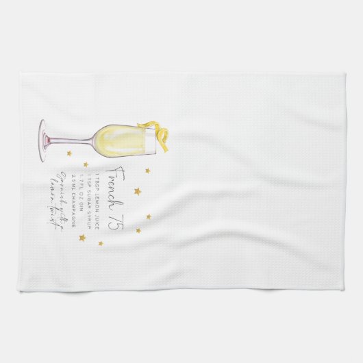 Frans 75 Mix Drink Vakantie Kerstrecept Theedoek (Horizontaal)