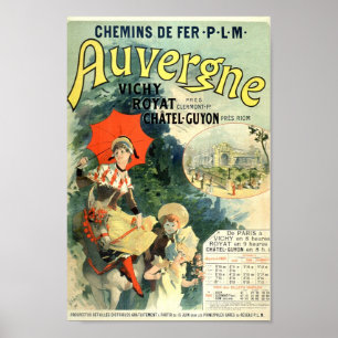 -Frans Adverteren Auvergne Vichy Royat Poster