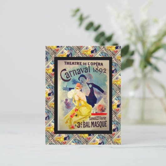  Frans adverteren, Carnival 1892 Briefkaart (Staand voorkant)