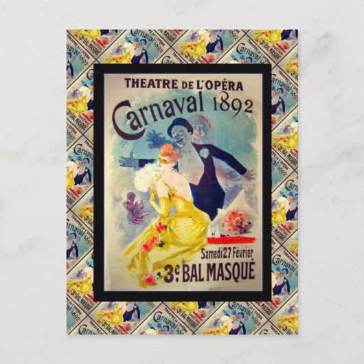  Frans adverteren, Carnival 1892 Briefkaart (Voorkant)