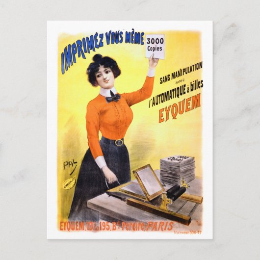 Frans Adverteren Poster teruggezet Briefkaart (Voorkant)