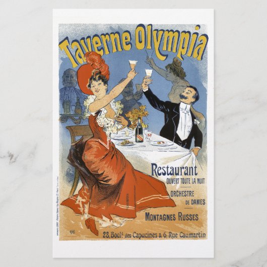-Frans Adverteren Taverne Olympia Briefpapier (Voorkant)