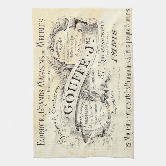 Frans Afbeelding op keukenafval en keukenafval Theedoek (Verticaal)