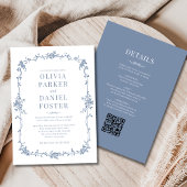 Frans alles in één Victoriaans stoffige blauwe bru Kaart