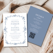 Frans alles in één Victoriaans stoffige blauwe bru