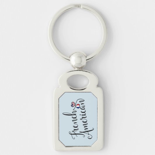 Frans - Amerikaans met ingetwind harten toetsenbor Sleutelhanger (Voorkant)