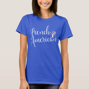 Frans-Amerikaanse gejumeleerde harten T-Shirt